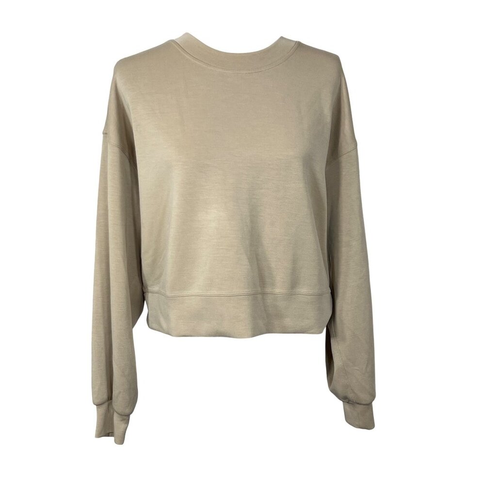 LULULEMON Perfectly Oversized Cropped Crew Softstreme in Trench Sz 8 W3EZLS EUC